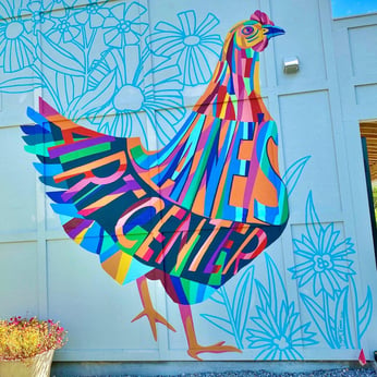 Janes Art Center Mural - Colorful Chicken